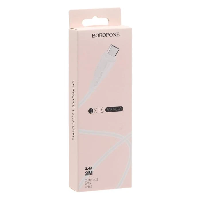Фото Кабель Borofone BX18 micro USB - 2 4 А м белый 5402329 Мобильные телефоны и аксессуары Кабель Borofone BX18 micro USB - 2 4 А м белый 5402329 Мобильные телефоны и аксессуары