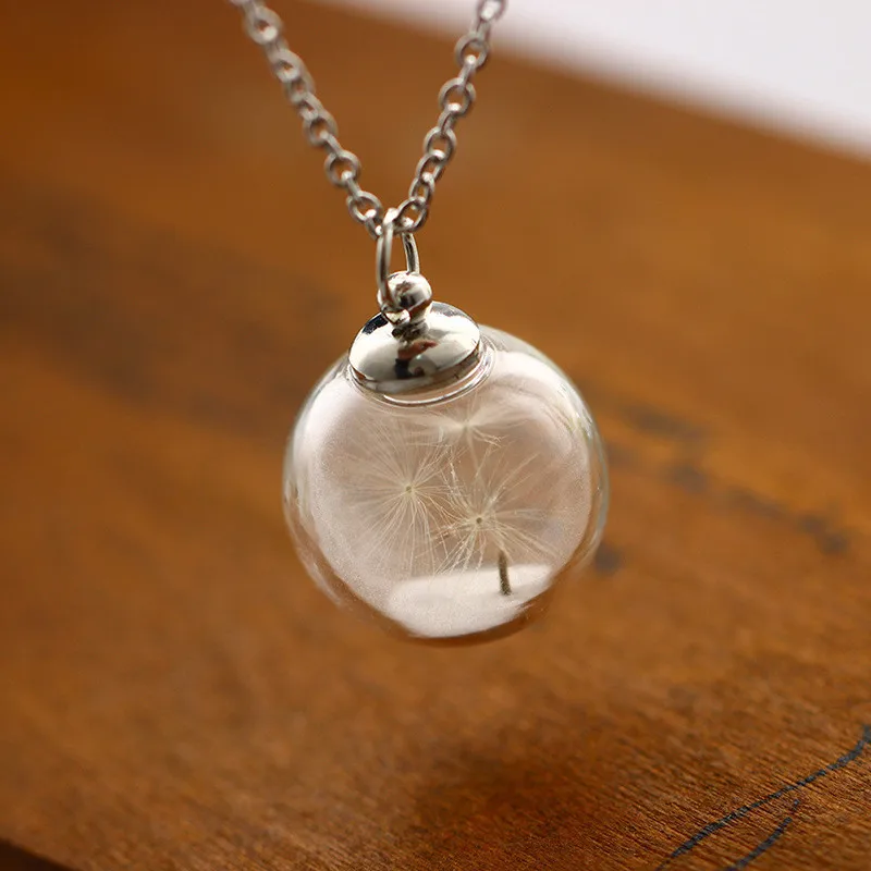 Светящийся хрустальный шар кулон ожерелье Одуванчик светящееся в темноте