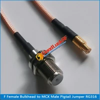 f female o ring bulkhead panel mount nut to mcx male plug rf connector rg316 pigtail jumper cable low loss