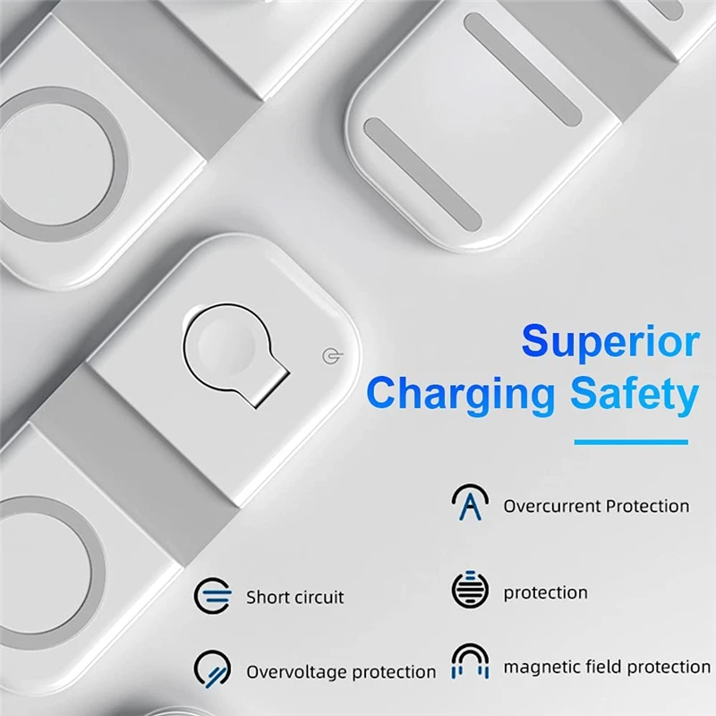 2 в 1 15 Вт складное светодиодное быстрое магнитное Беспроводное зарядное
