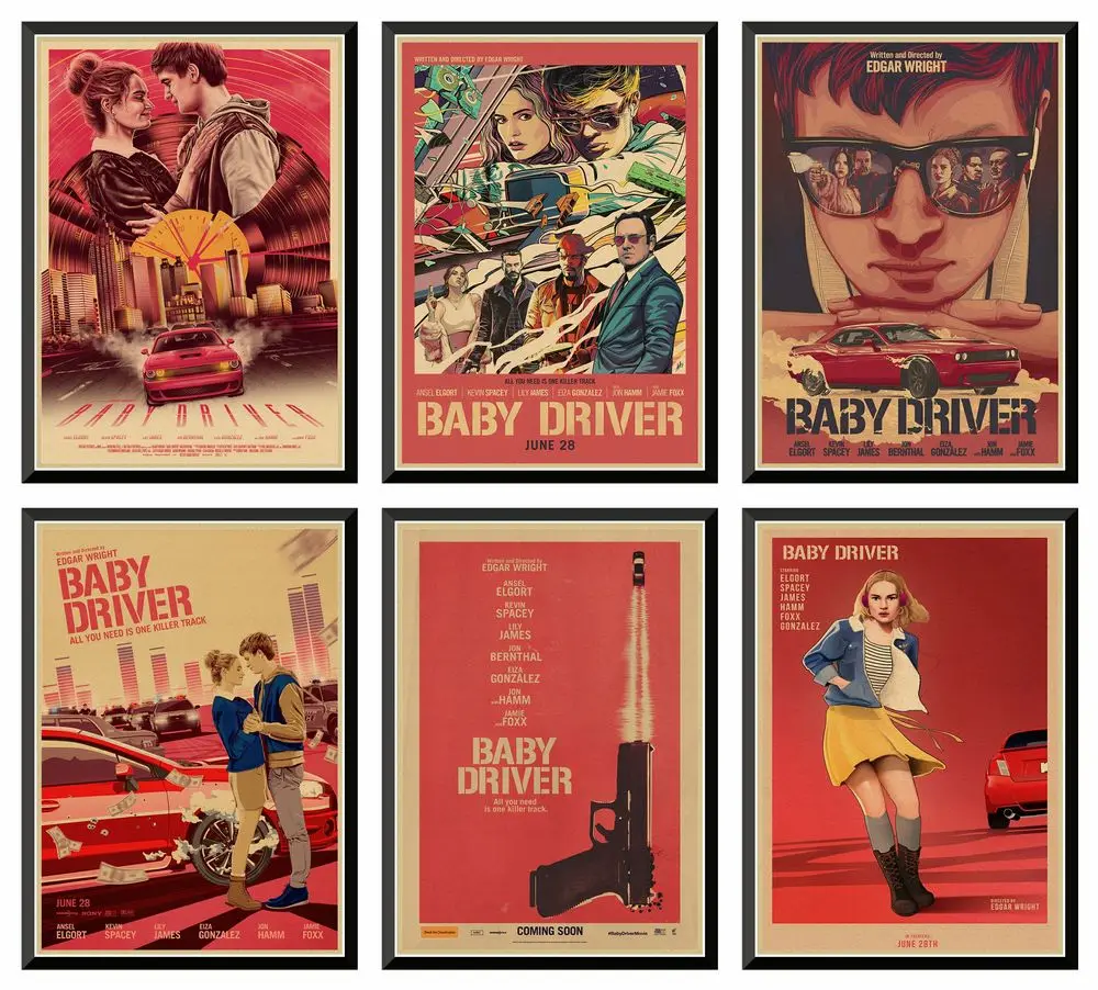 

Baby Driver Movie Kraft Poster Home Decor Wall Decorative Paintings Vintage poster Pictures 42X30cm