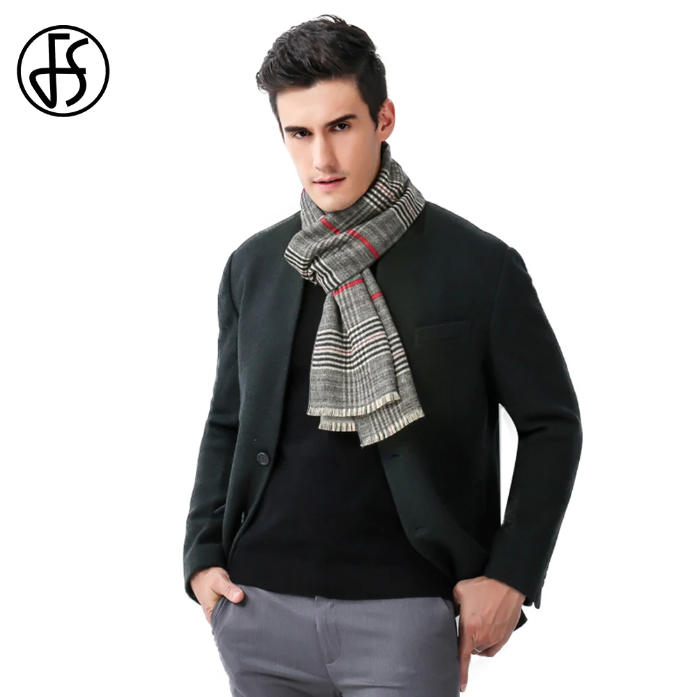 Мужской шерстяной шарф в полоску FS теплая кашемировая шаль зимний 2019 |