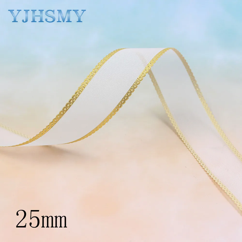 YJHSMY L 20325 184 5 ярдов 25 мм Двусторонняя бронзовая прозрачная пряжа плетение