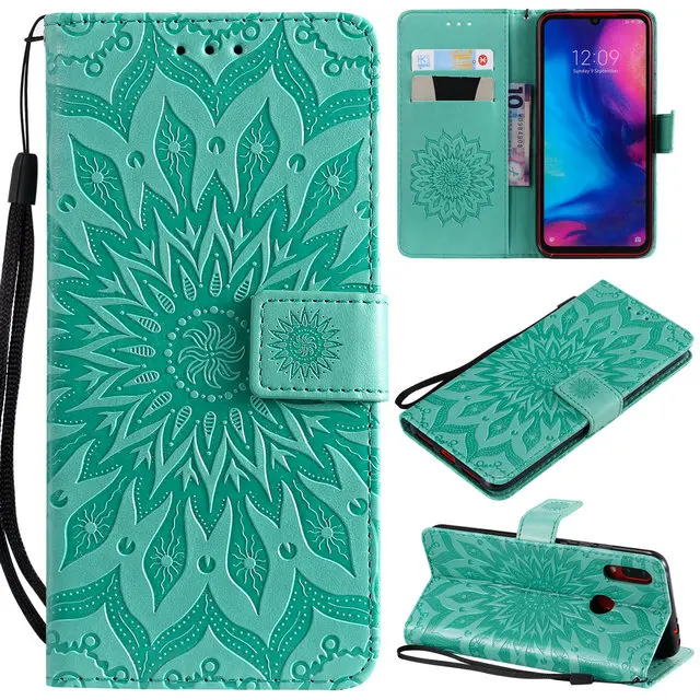 Green A Чехол-книжка для Redmi 7 Note7, чехол для Xiaomi Redmi Note 7, роскошный 3D бумажник с тиснением, кожаный чехол для Redmi Note 8 Pro, 8A 7 S, чехол - Цвет: Green A