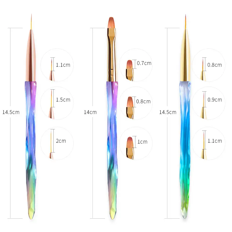 3 шт./компл. кисти для рисования ногтей нейтральная ручка ручки лак | Красота и