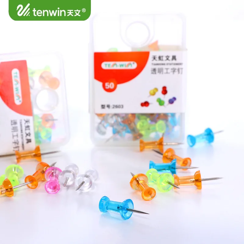 50 шт./лот сделай сам прозрачные цветные кнопки для больших пальцев канцелярские