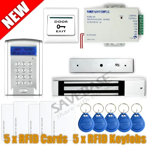 

HOMSECUR RFID Door Access Control System with 280KG Holding Force 12V Magnetic Lock+Exit Button (Optional Access Controller)