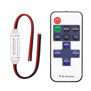 Контроллер светодиодной ленты мини-диммер RF Remote DC 5V 12V 24V контроллер для LED 5050 2835 полосы Одноцветный