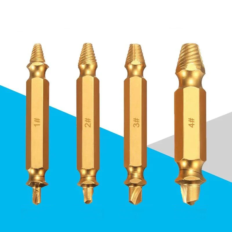 4pcs Damaged Screw Extractor Drill Bit Titanium Bolt Stud Remover Tool for Quickly Extracting the Broken Screws | Инструменты