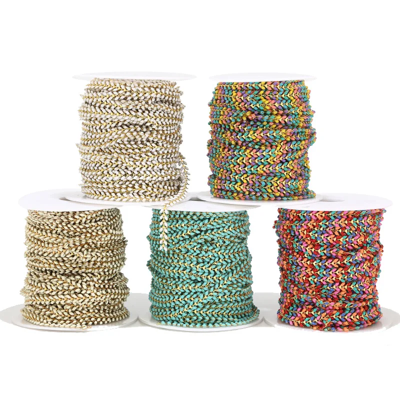 2 фута эмалированная латунь цепочка шеврона 6 мм позолоченные цепочки для стрел