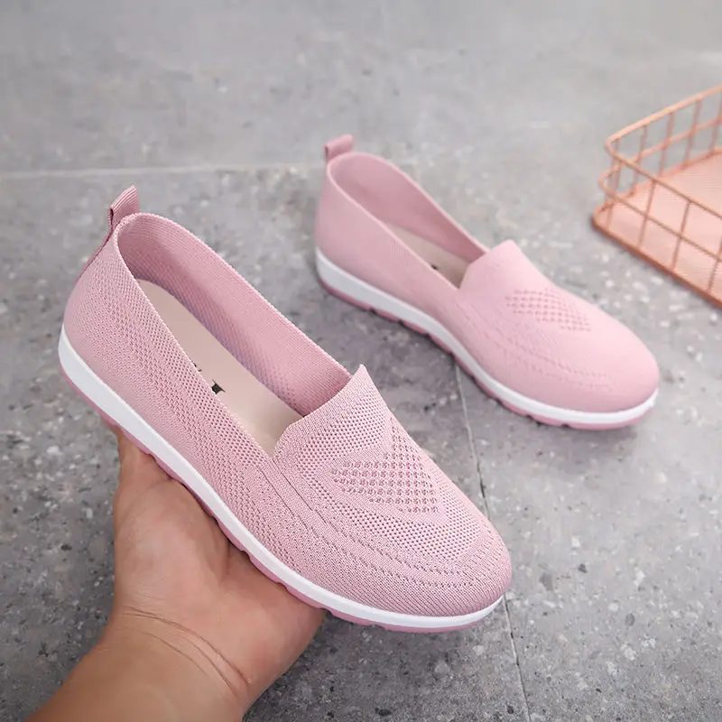 

Women Casual Shoes Light Sneakers Breathable Mesh Summer knitted Shoes Outdoor Shoes Plus Size Tennis Ladies casual shoes