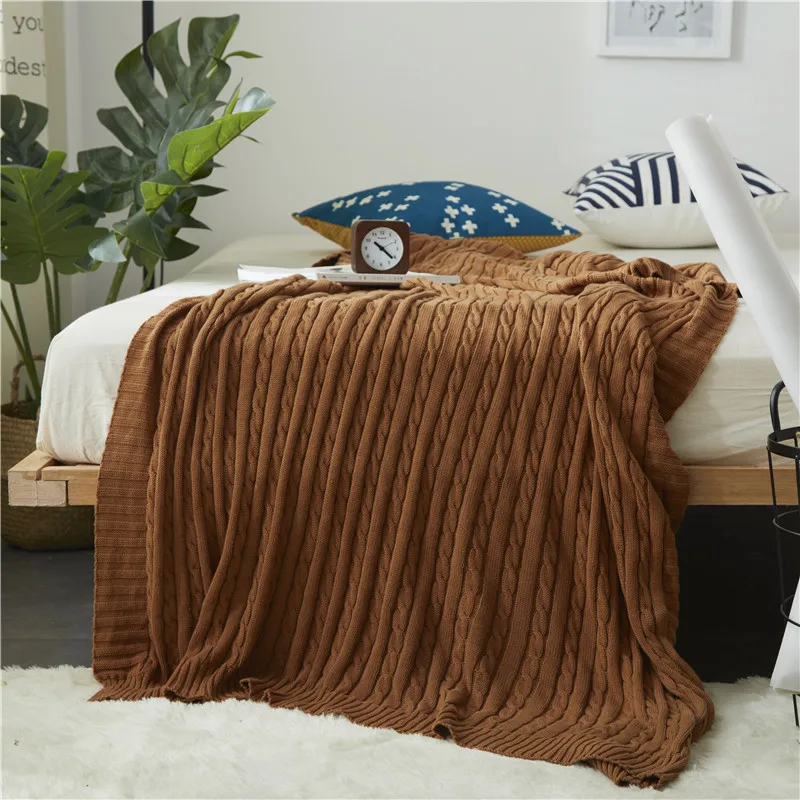 Вязаное дорожное одеяло 90*150 см серое желтое черное диванное воздушное с