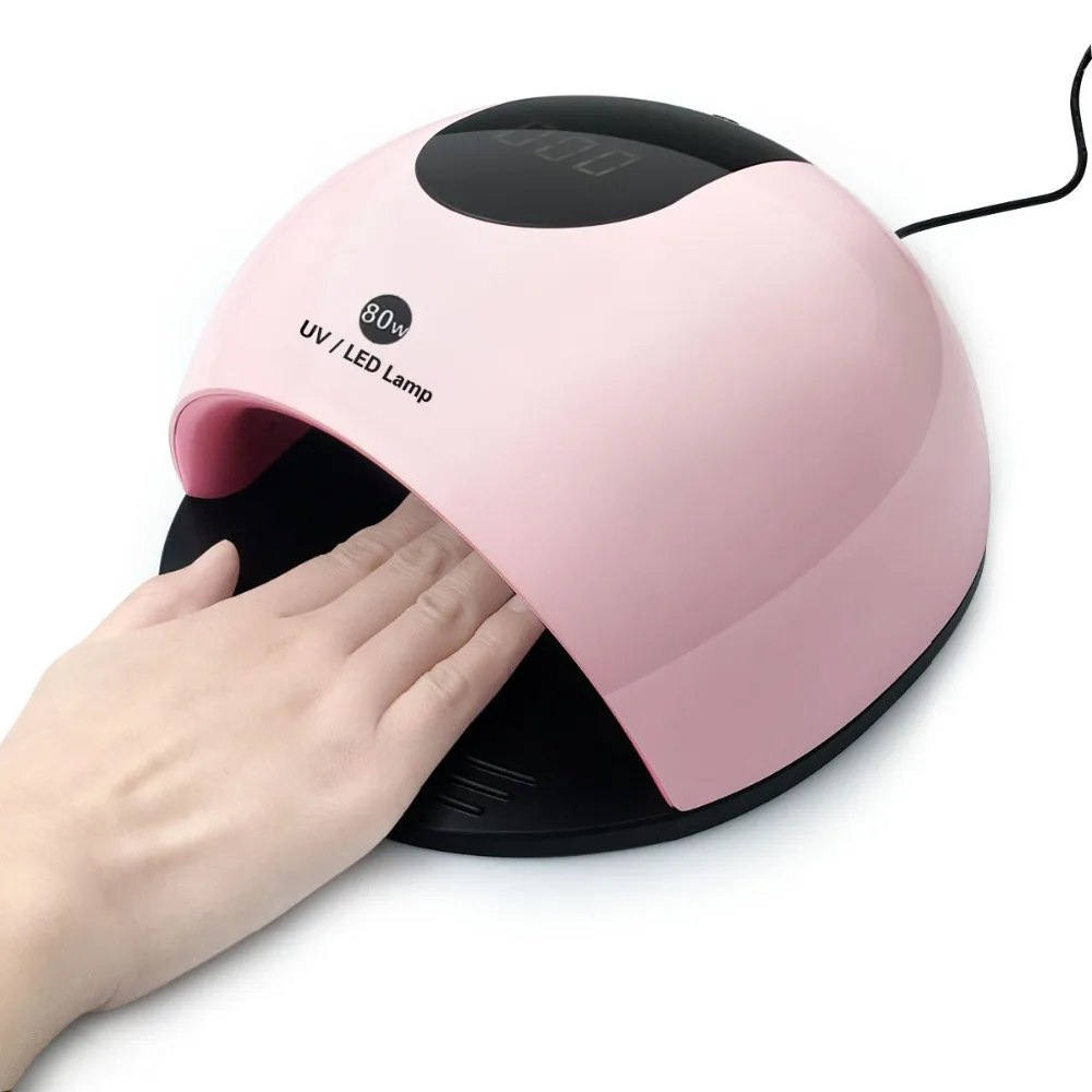 

80W Nail Dryer UV Lamp LED Nail Lamp Gel Polish Curing Dual Light With Bottom LCD Display Phototherapy lamp for Nails Tools