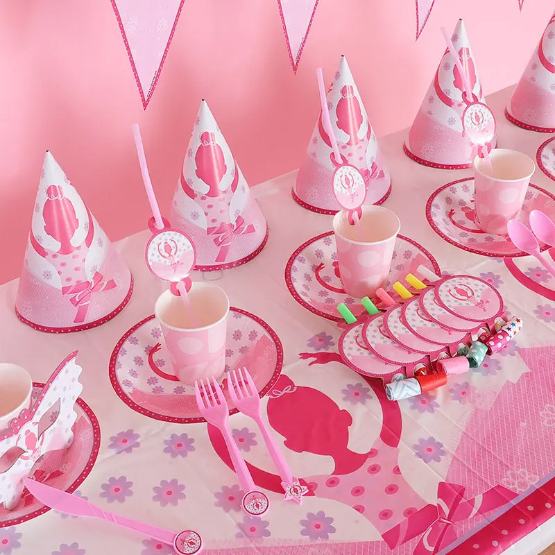 Балетная посуда для вечеринки девочек одноразовые тарелки на день рождения +