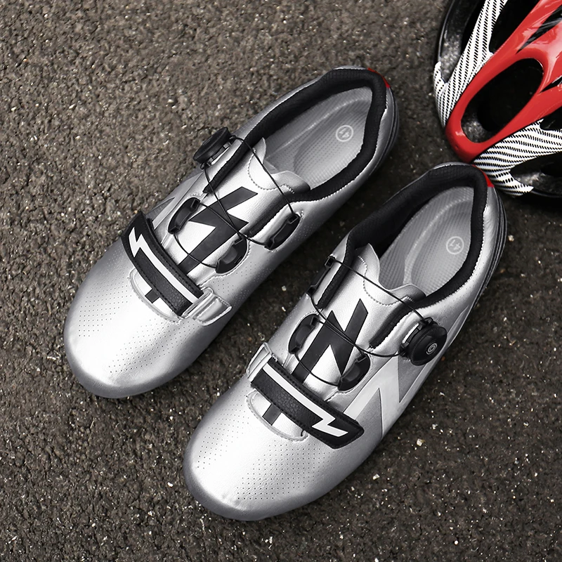 

New road cycling shoes with lock, steering buckle, elastic belt, cycling shoes with lock, rubber non-locking training shoes
