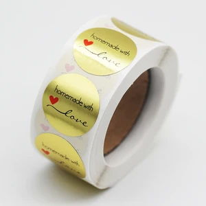 500 шт.рулон, 1 дюйм, золотой лист, домашнее украшение с наклейкой на любовь, ювелирные изделия, наклейки на коробку, бумагу для DIY аксессуаров, украшение, подарочная картакоробка