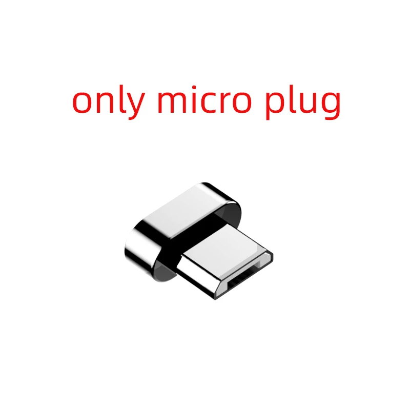 micro plug Магнитный кабель Swalle 3 в 1 для быстрой зарядки 2A Магнитный Micro usb type C кабель с многофункциональным адаптером Пылезащитная заглушка - Цвет: micro plug