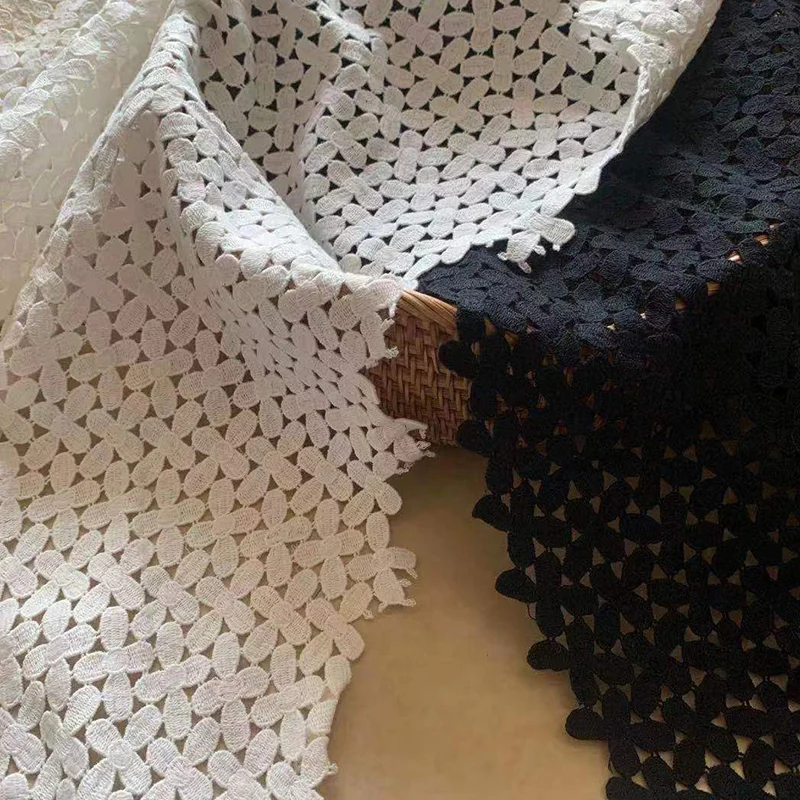 

Pure cotton water-soluble fabric, small leaf lace, three-dimensional flower, wave hollow lace fabric