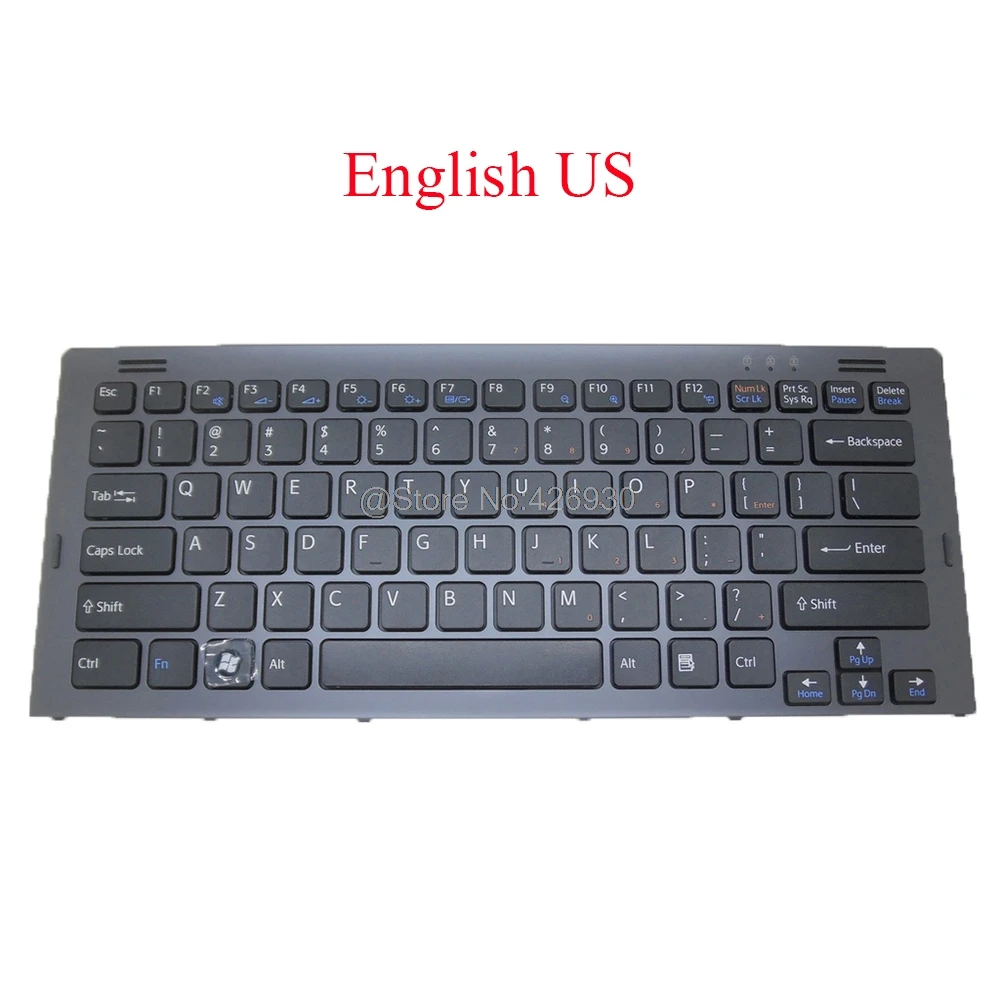 

Laptop US Keyboard For SONY For VAIO VGN-SR SR Series 148088322 81-31405002-07 English black with gray frame new
