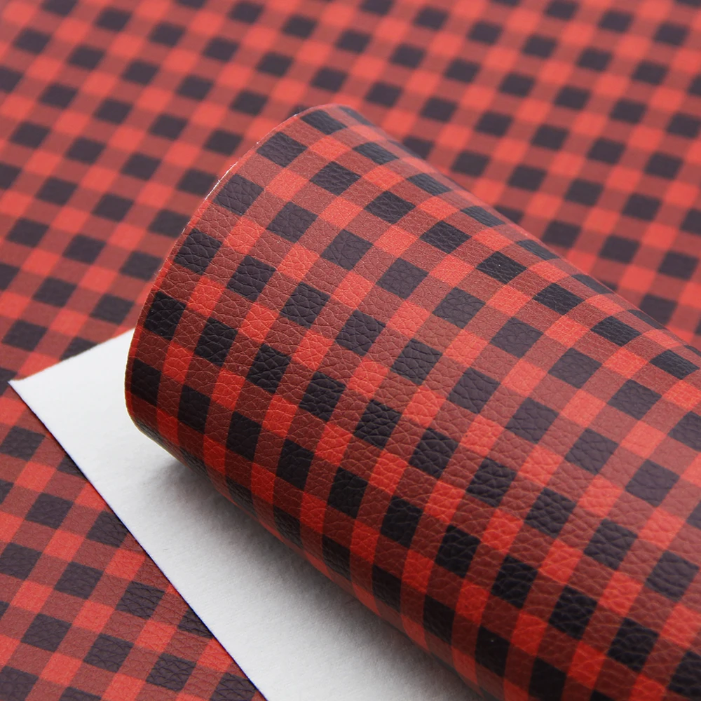 

20*33cm Different Craft Plaid Printed Faux Leather Fabric Textile For Making Earrings Hair Bows Phone Case,1Yc8915