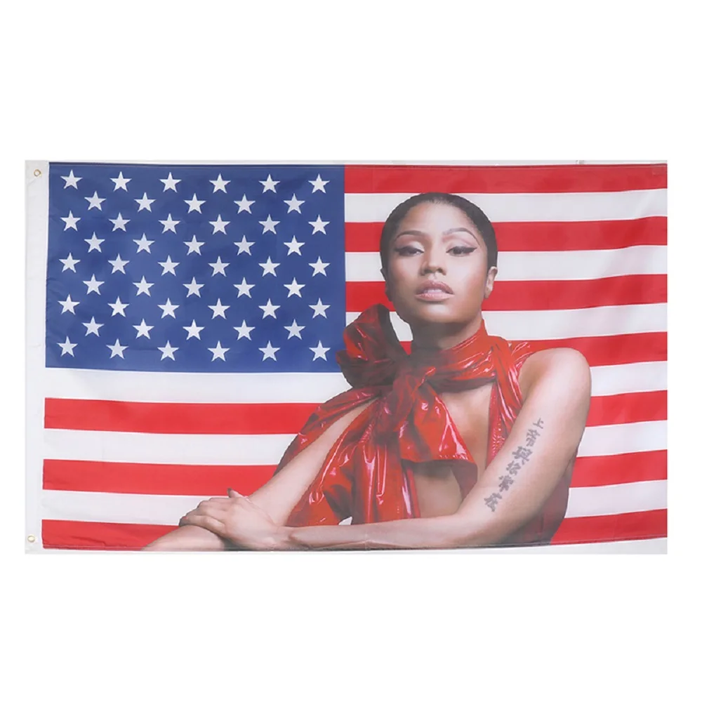 Nicki Minaj флаг рэп сексуальный США музыкальный певец звезда Полиэстер Печатный