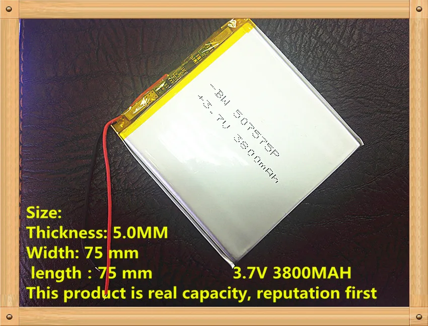 Бесплатная доставка! 3 7 V 3800mah 507575 полимер литий-полимерный аккумулятор для GPS DVD PAD