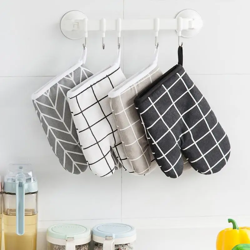 

Fashion Nordic Oven Mitts Kitchen Cooking Microwave Gloves Baking BBQ Potholders Oven Mitts Anti-scalding Hand Clip