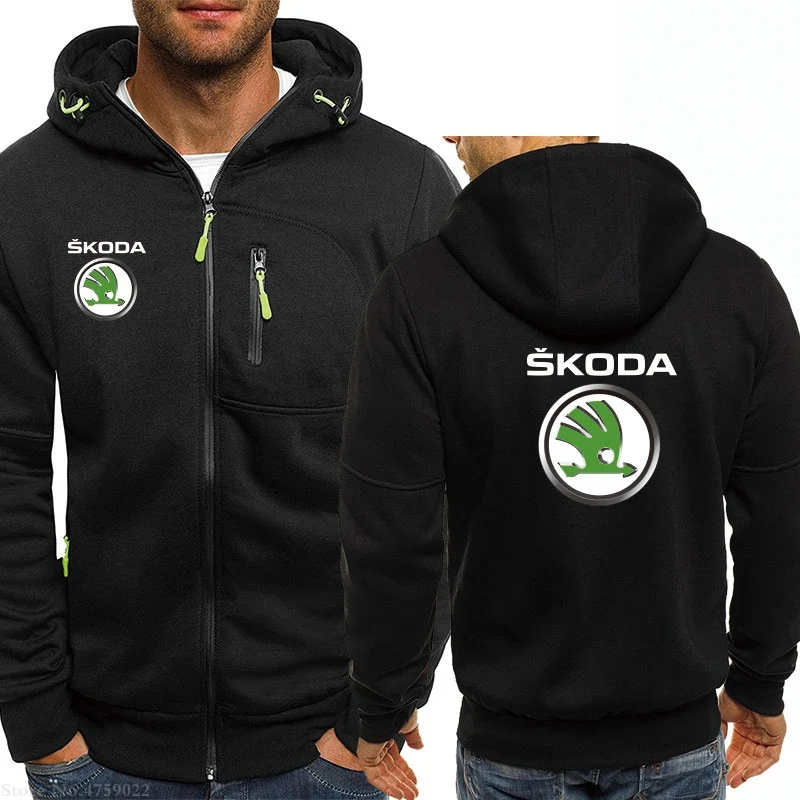 Зимние Осенние весенние мужские толстовки новые свитшоты Skoda флисовые пальто