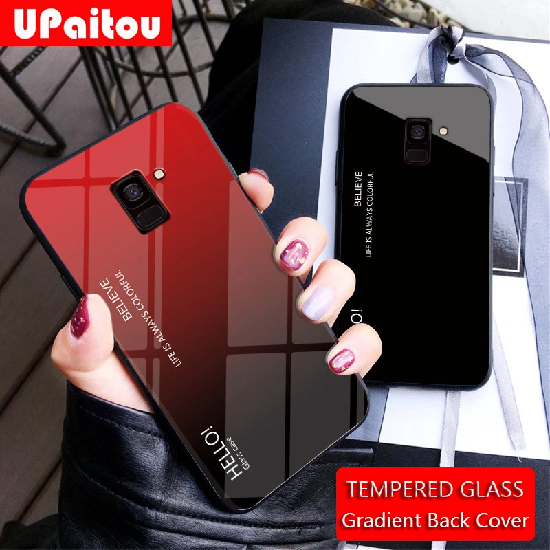 Чехол из закаленного стекла UPaitou для Samsung Galaxy J8 J4 J6 Plus 2018 J2 J3 J5 J7 Pro 2017 чехол ТПУ с