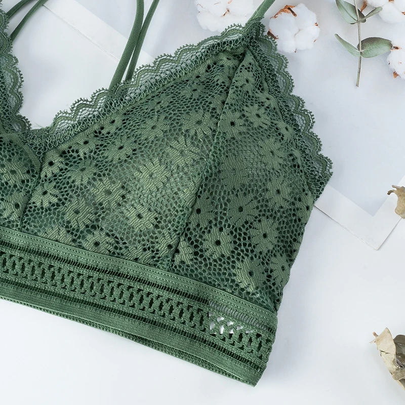 

Women Lace Bra Sets Seamless Underwear Backless Vest Sexy Panties Padded Bralette Lingerie Female Intimates Ultrathin Briefs