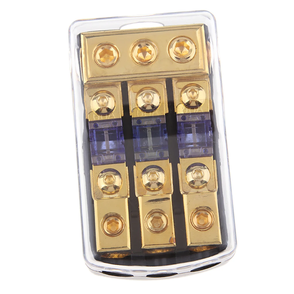 Автомобильный стерео аудио 3-полосный держатель предохранителя 80A In-Line блок