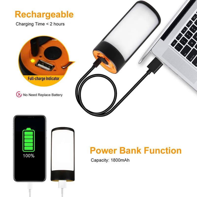 

Portable Waterproof Camping Tent Light Outdoor New LED Camping Lamp USB Rechargeable Lightweight Emergency Fishing Lantern