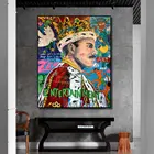 Граффити поп-арт певица и плакат с боксером масляная живопись холст печать Настенная картина для гостиной домашнее украшение без рамки