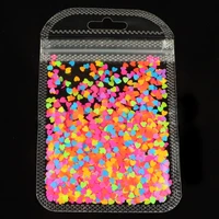 3mm love heart neon glitter sequins for nails 3d nails art stickers fluorescence glitter flakess decoration decals accessories
