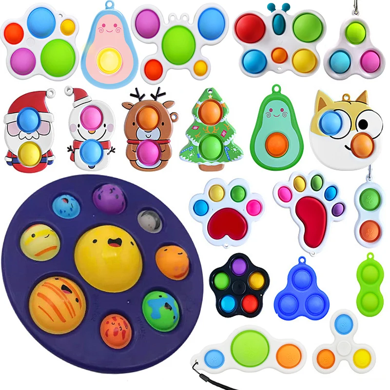 

Random 5-20pcs HOT Simple Dimple Fidget Toy Small Fidget Toys Figet Toys Stress Relief for Kids Adults Early Educational