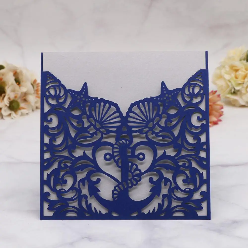 25 шт./лот свадебные пригласительные открытки с морской тематикой изображением