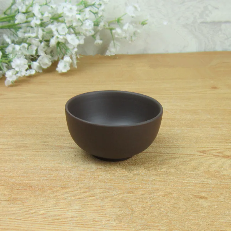 Акция! 6 шт. набор керамических чайных чашек из фиолетовой глины 55 мл черные