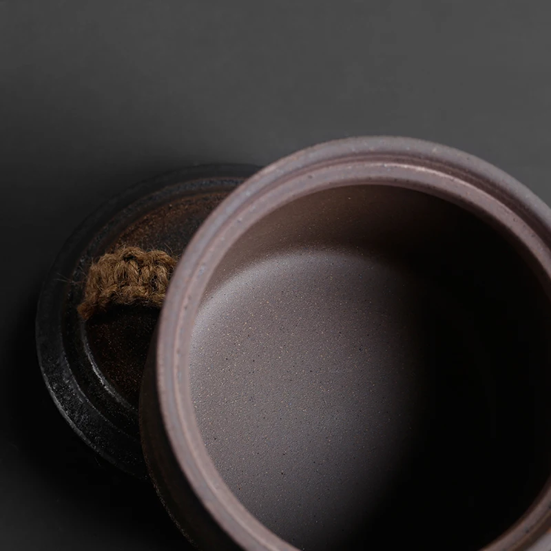 Винтажная баночка для хранения чая старого типа керамическая грубая керамика