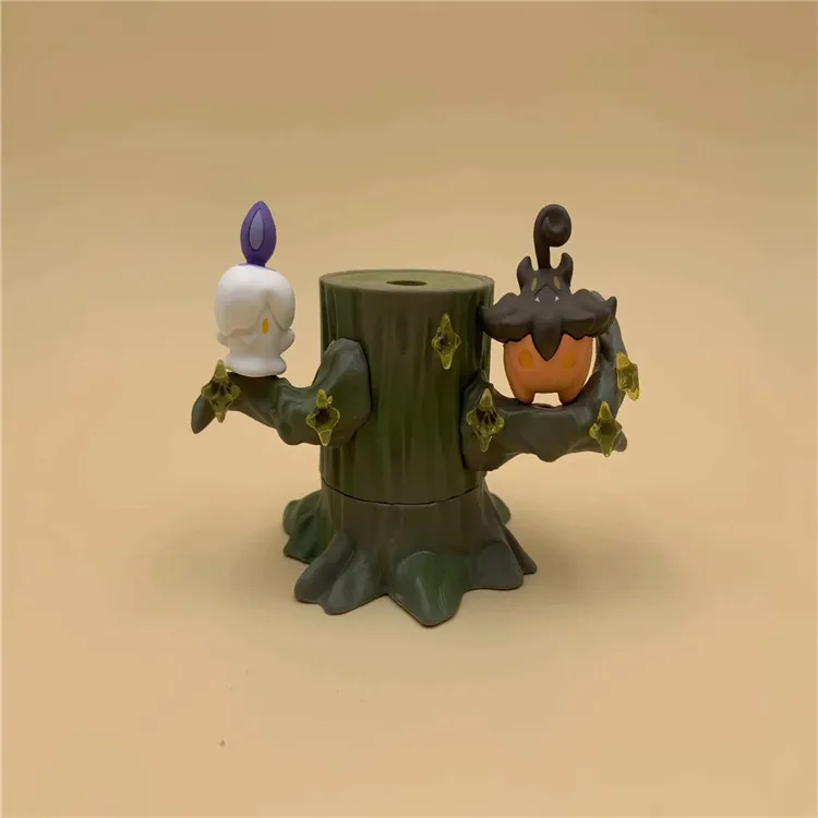 

8 Layer Creative Forest Tree Stump Mini Figure Display Variety Dark Raven Figure Tree Halloween Anime Figure Collection toy