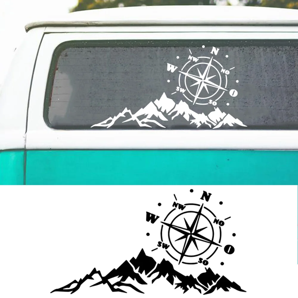 Кузова автомобиля горы и компас Авто Стикеры весело личность для наклейка с