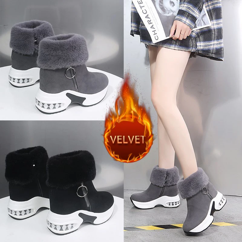 

2022 Winter Warm Sports Shoes Thick-soled Lace-up Women's Boots Comfortable Non-slip Shock-absorbing Snow Boots Botas De Mujer