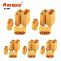 amass10pcs xt90 connector 5 pairs amass xt90 connector xt90h plug 4 5mm banana male female adapter for rc drone car lipo battery