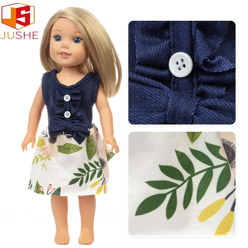 

Fit 14 inch 40cm Baby New Born Doll Clothes Accessories Green Leaf Black Suit For Baby Birthday Gift