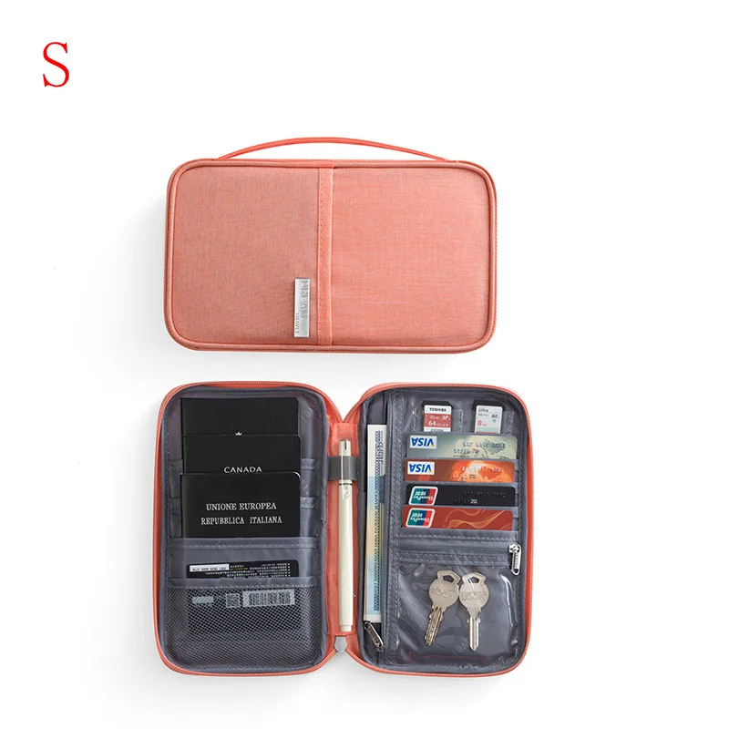 Orange pink S Качественный водонепроницаемый бизнес-держатель для карт, паспорт, посылка, кредитные карты, ID Держатели, кошельки, визитница для путешествий, сумка для карт, клатч - Цвет: Orange pink S