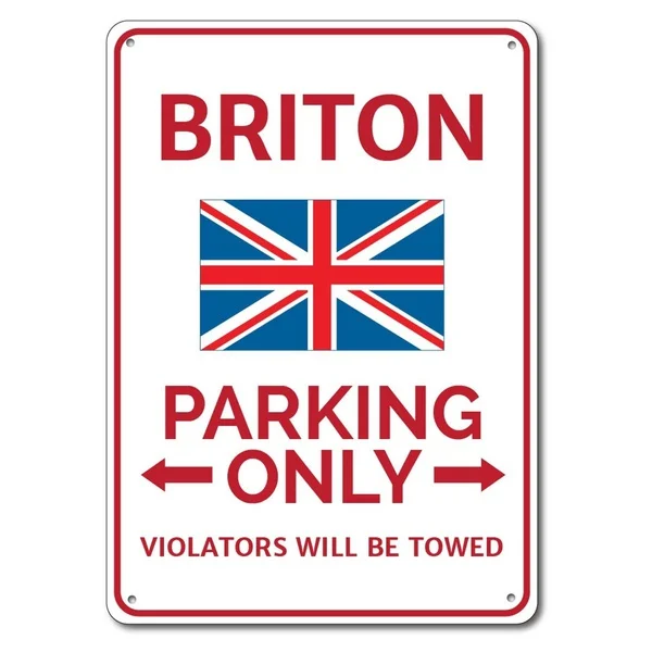 

Briton Parking Sign Metal Tin Sign Metal Sign,Briton Gift, Briton Decor, Briton Sign, British Flag Decor, British Flag Si