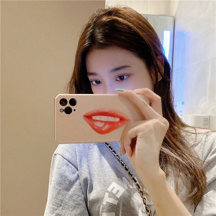 iPhone XR Case Network Redlfie Lips Girl New 11Pro Max Candy Color SE2020 XCases Coque Xs MAX 8 Plus Soft Lady Capa | Мобильные