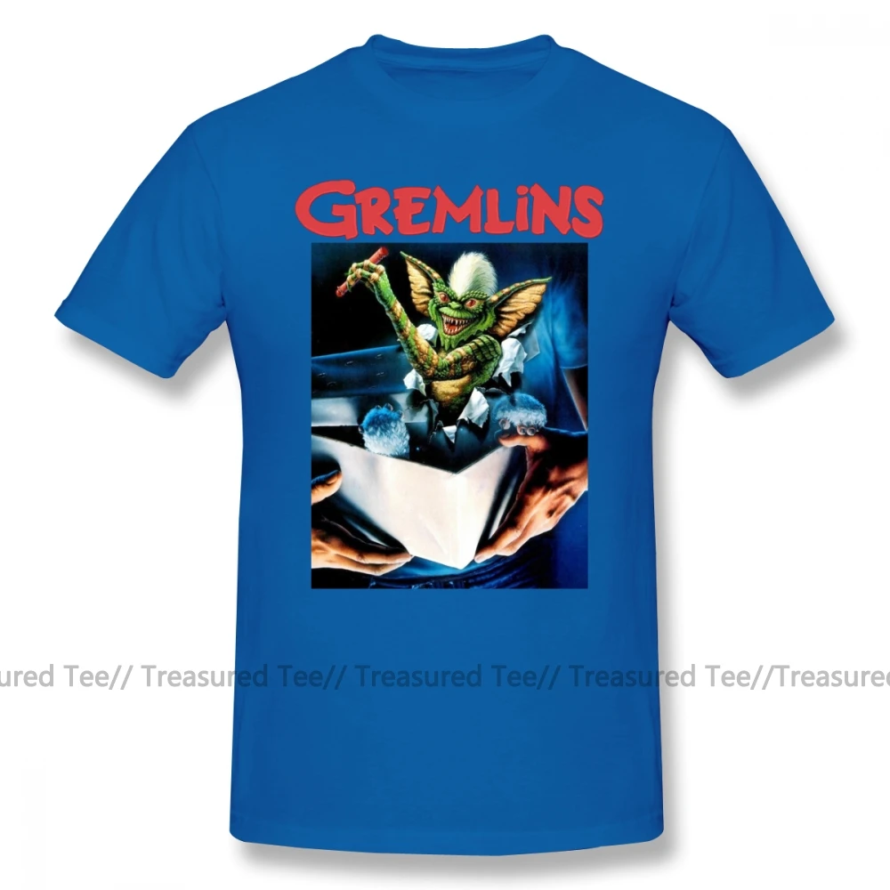 Gremlins футболка с короткими рукавами хлопковая Футболка потрясающая 4xl графическая Мужская Пляжная футболка - Цвет: Blue