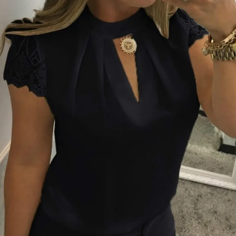 Сексуальные кружевные блузки женские сексуальные топы с вырезами 2019 Женские