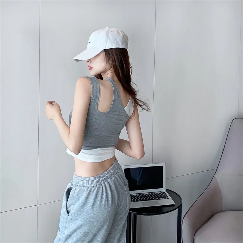 Женский топ в стиле пэчворк Короткие топы футболки без рукавов цельный майки