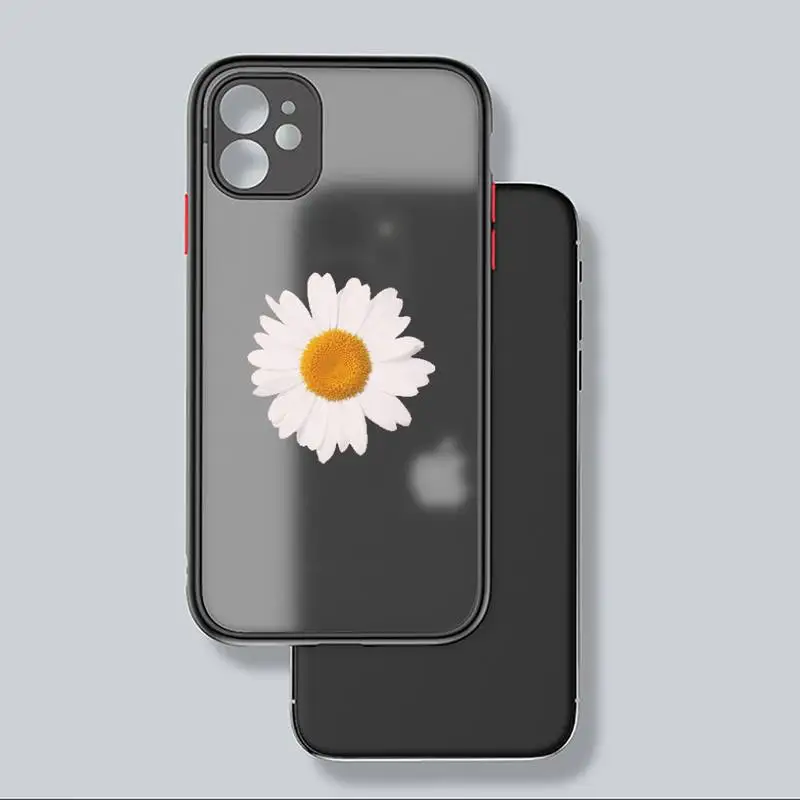 

Daisy flower rose pattern Phone Case matte transparent For iphone 7 8 11 12 plus mini x xs xr pro max cover